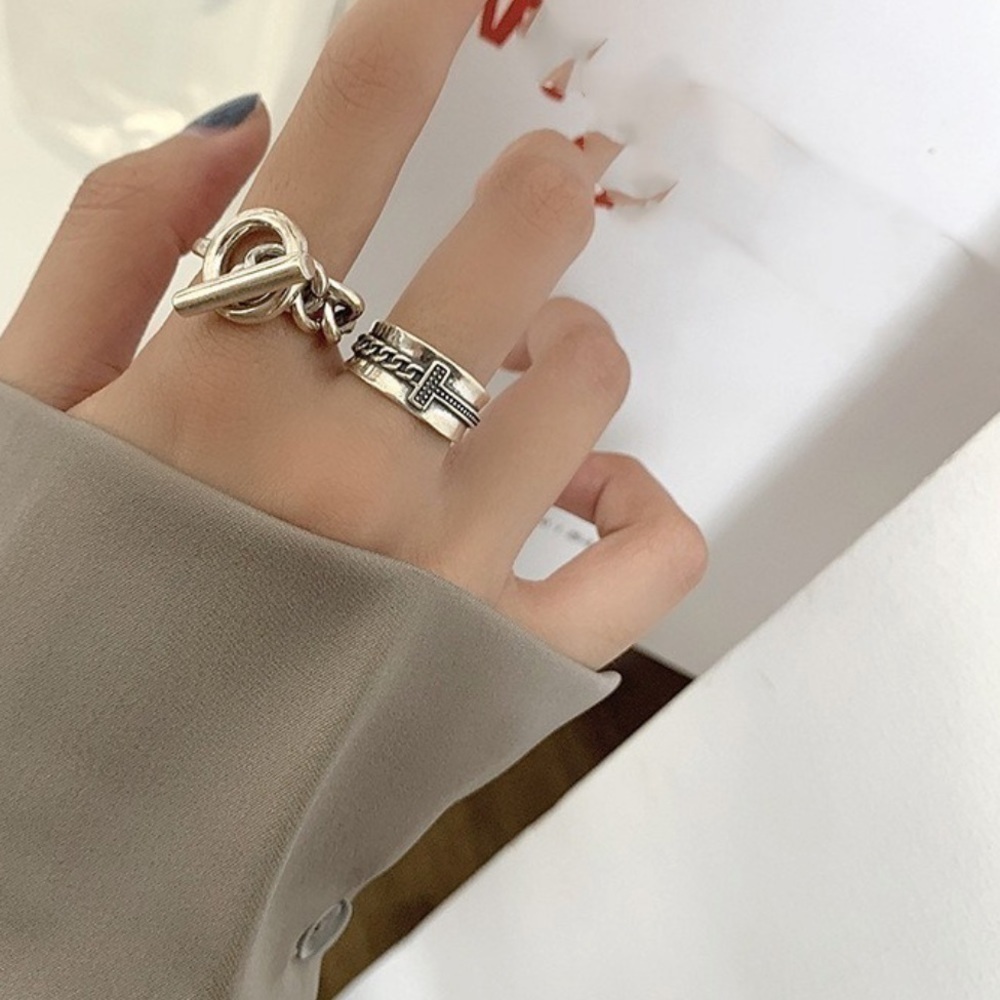Silver Chain Ring Set - Picture 11 of 15